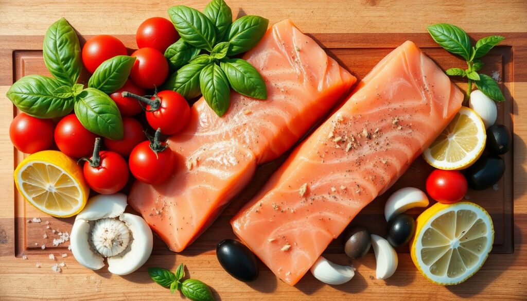 Mediterranean salmon ingredients